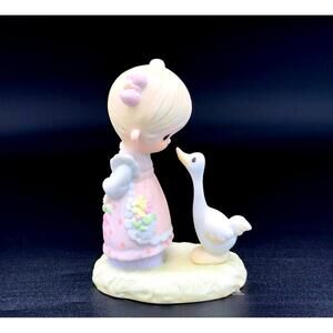 Rare Precious Moments Figurine Girl w Goose Vintage Collectible Christmas Gift